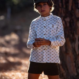 CAMISA AVIONETAS NIÑO KIDS CHOCOLATE
