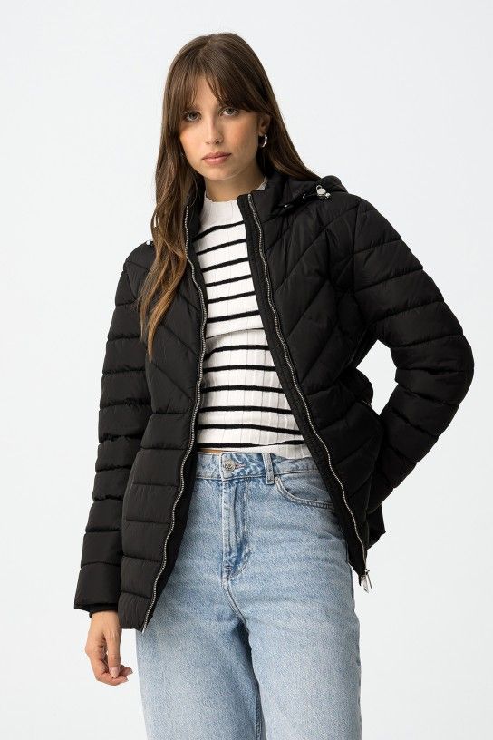 Cazadora acolchada -Tiffosi- Pennye negra