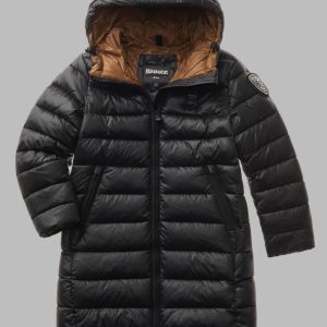 PLUMÍFERO LARGO NEGRO CON RELLENO ECO BLAUER