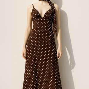 Vestido Lunares Marrón