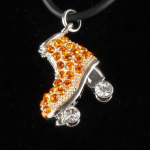 Orange Sled Rhinestone Pendant