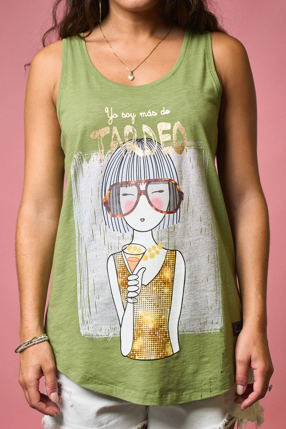Camiseta -Anabel Lee- Tardeo verde - Imagen 2