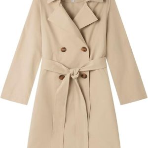 SPRINGFIELD Mid Lenght Trenchcoat With Belt And Flaps Gabardina Coat Mujer