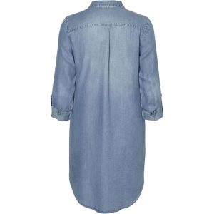Vero Moda Mujer Vmsilla LS Short Dress Lt Bl Noos Ga Vestido