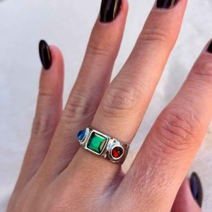 Anillo crown plateado