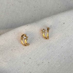 Aritos mini estrella y circonita
