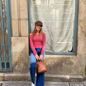 Pantalón vaquero bicolor