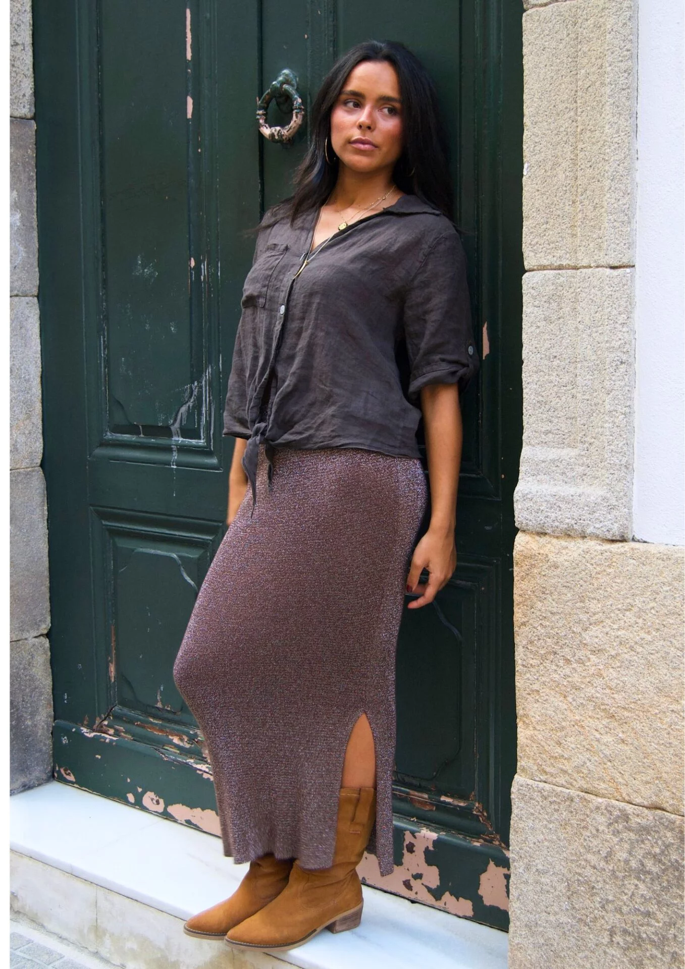 Falda Chocolate Lurex - Imagen 4