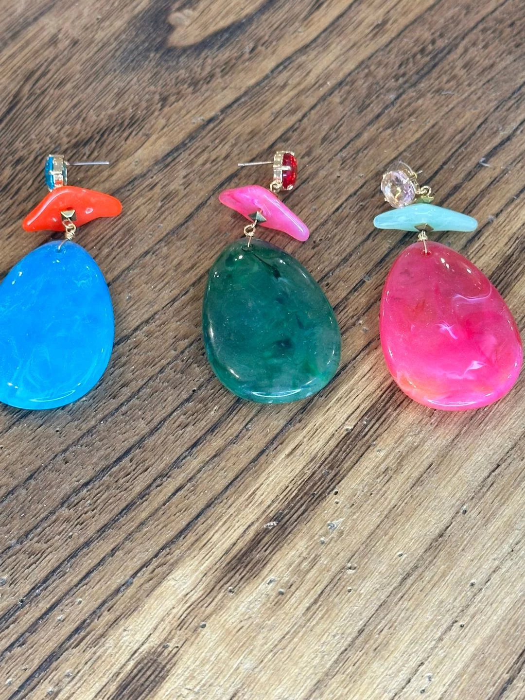 PENDIENTES GOTA RESINA COLORES - Imagen 2