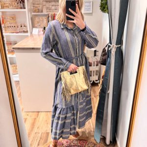 Vestido camisero rayas azul