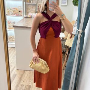 Vestido Gabriela buganvilla