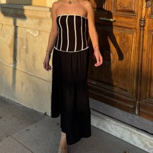 Vestido rayas negro